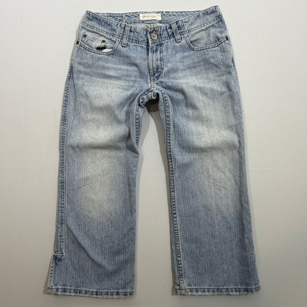 Vintage BKE Harbor Crop Jeans 29 Light Wash Rigid Cotton Y2K Grunge Skater Slit